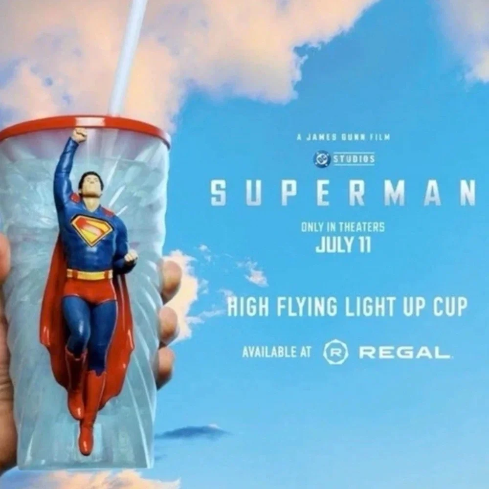 SUPMERAN Movie 2025 - NEW!! Tumbler Cup Light Up Straw DC Comics IN HAND
